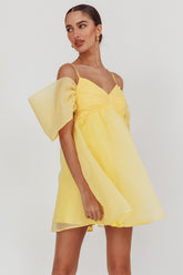 Little Liar Organza Mini Dress Yellow
